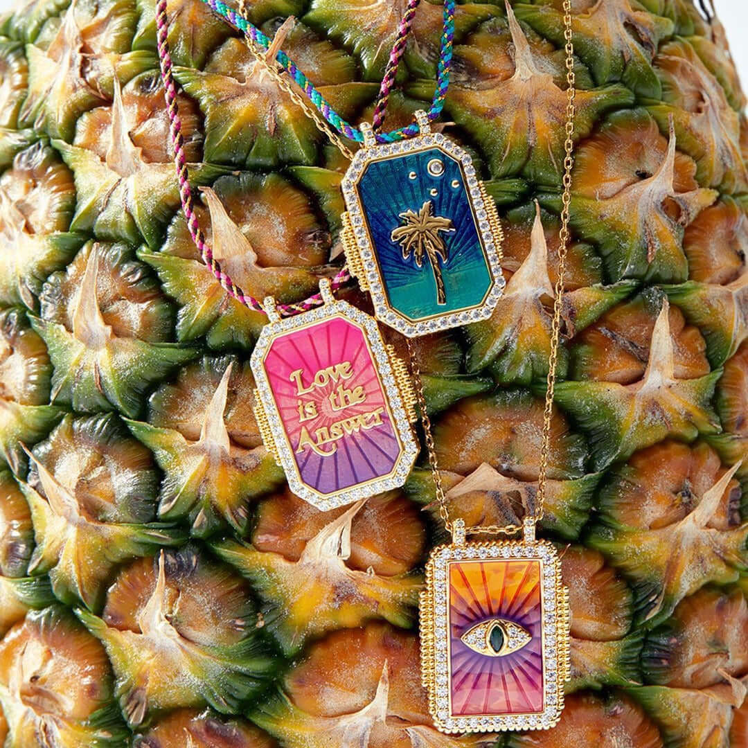 Rainbow Tarot Card Pendant Necklace with Adjustable Cord - JFN401 | Spiritual Jewelry for Wiccan, Pagan & Tarot Enthusiasts