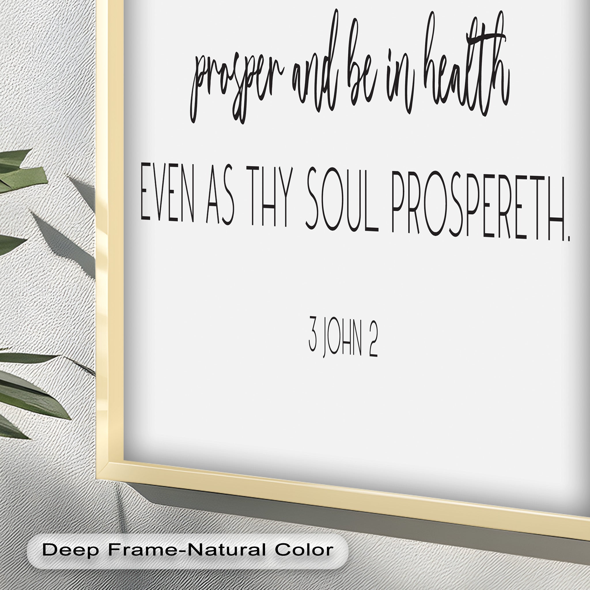 3 John 2 Bible Verse Wall Art - Christian Scripture Oil Painting for Home Decor & Church Gifts