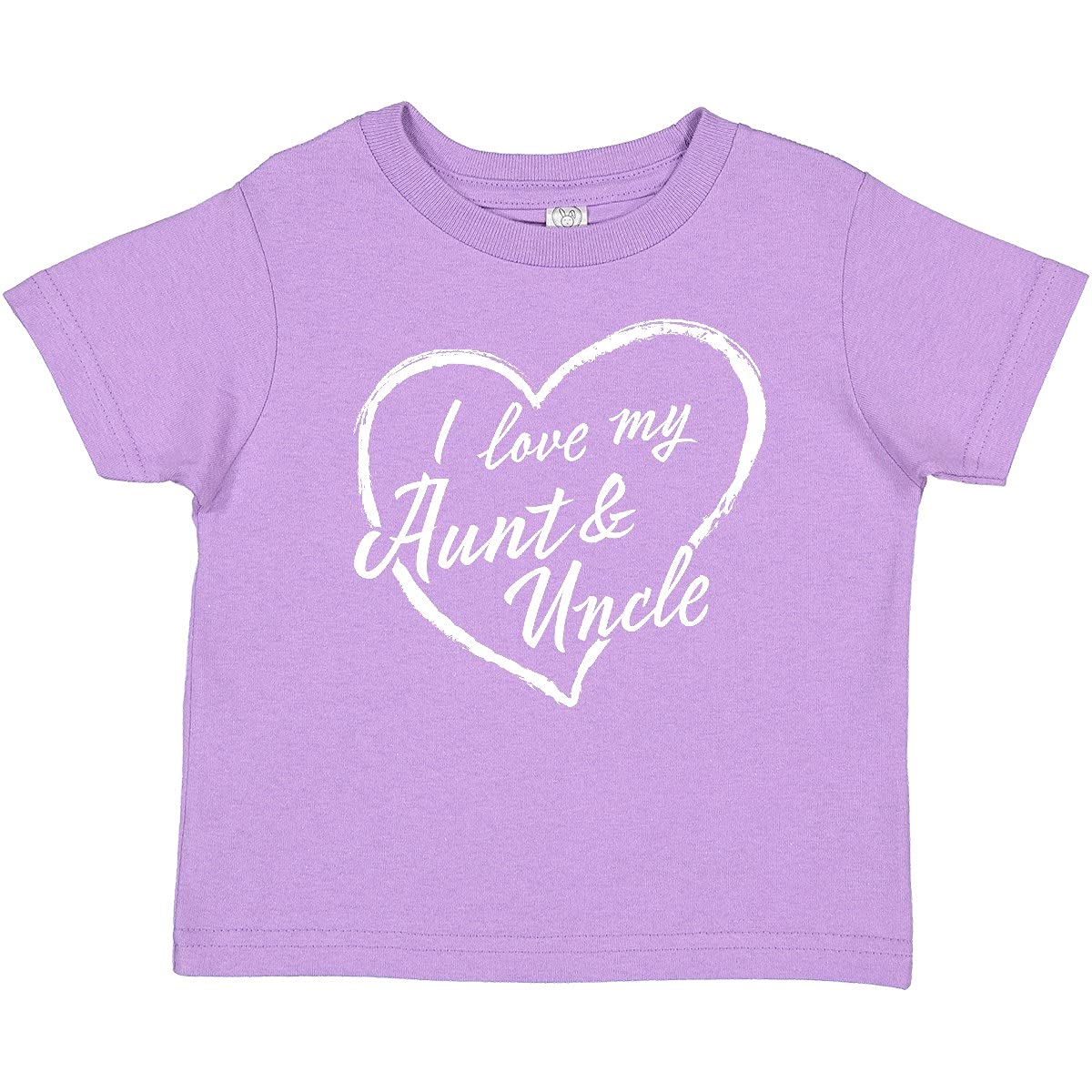 Inktastic I Love My Aunt & Uncle White Chalk Heart Baby T-Shirt | Cute Toddler Graphic Tee for Family Gifts & Special Occasions