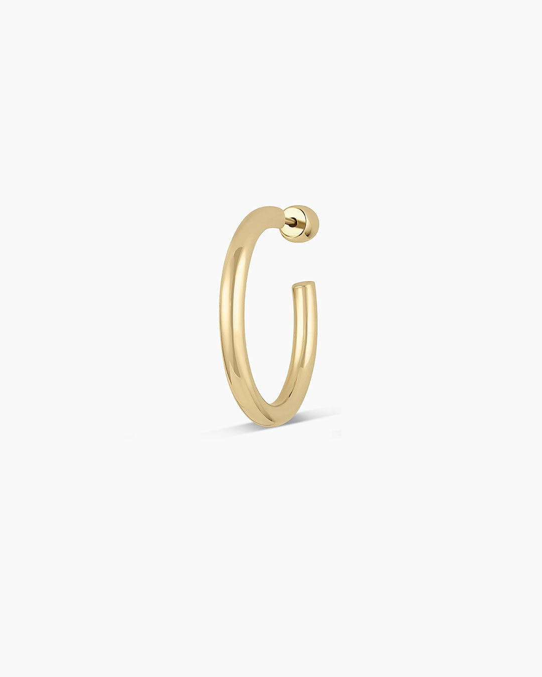 14K Gold Carter Single Hoop Earrings for Women - Dainty Minimalist Everyday Jewelry - Perfect for Work, Date Night & Special Occasions