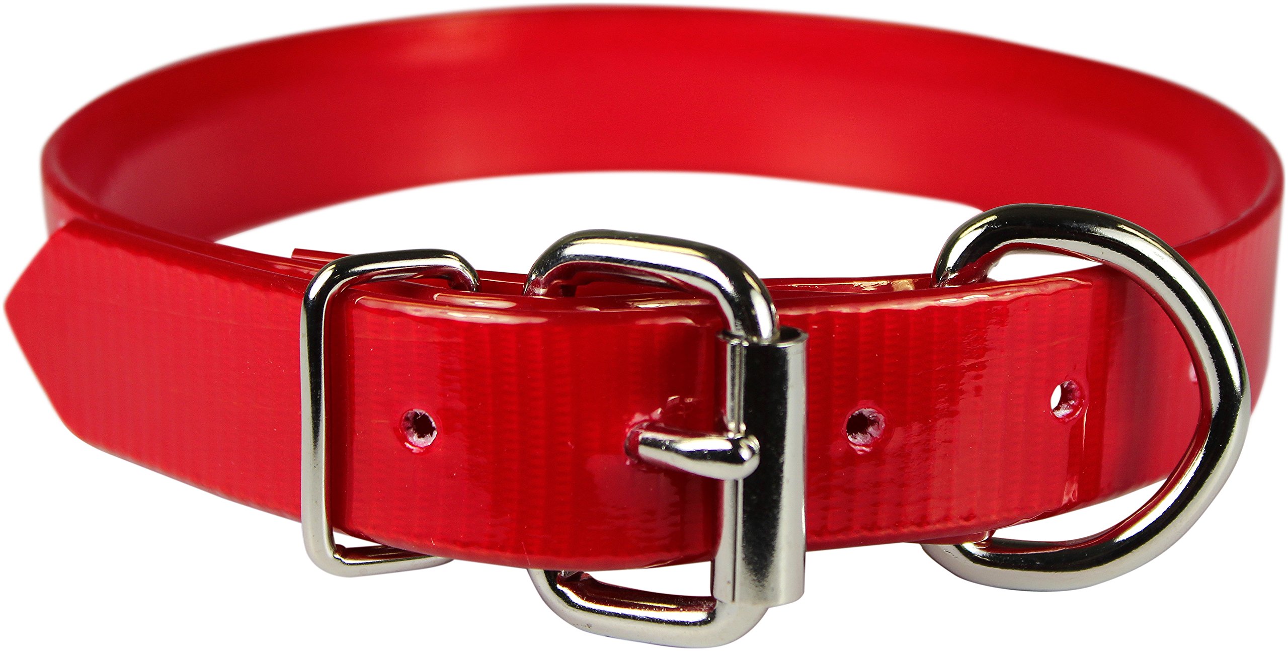 Sunglo Dee in Front Dog Collar - Adjustable Nylon Pet Collar with D-Ring, 1 x 23 Inch, Red - Perfect for Walking, Training & Outdoor Adventures