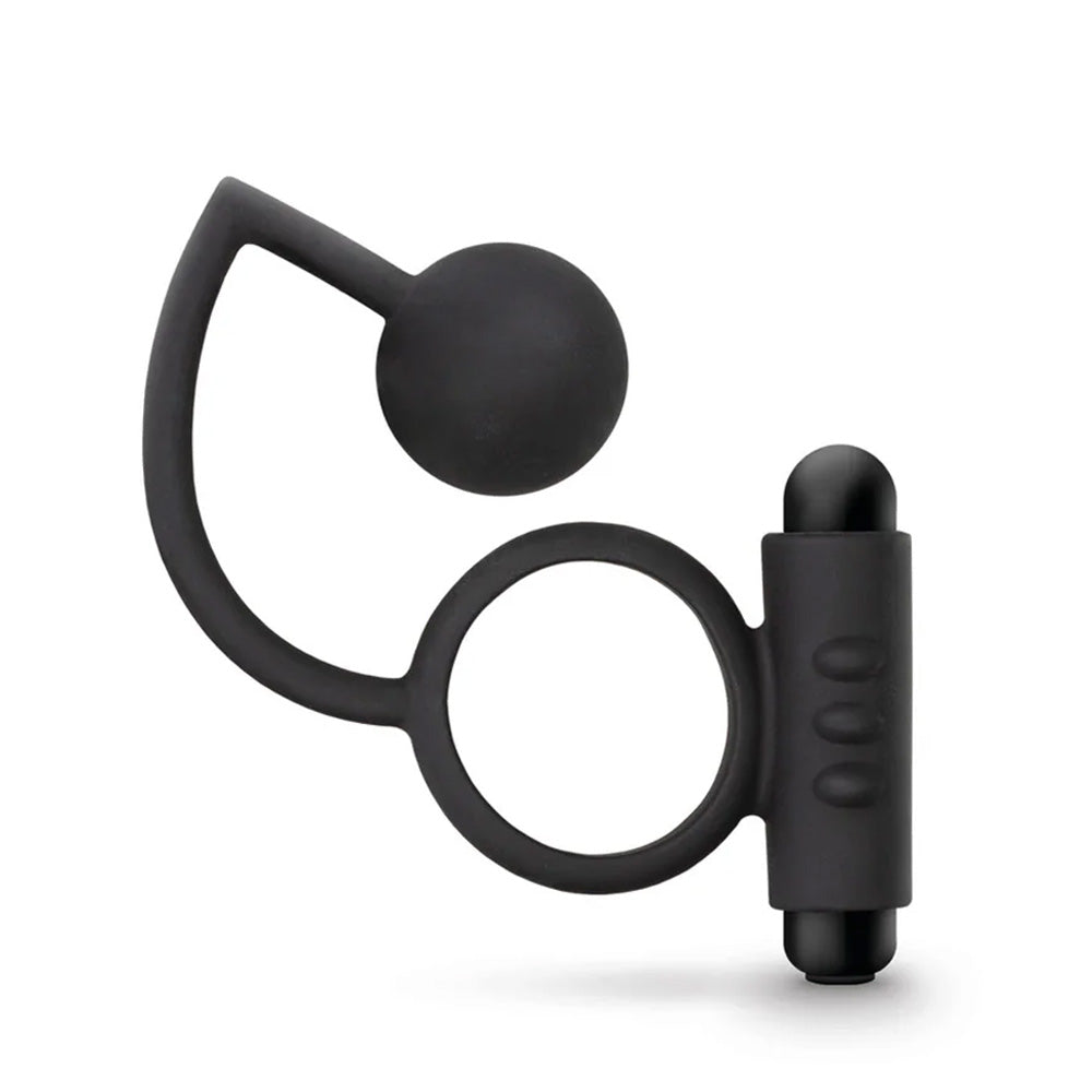 Premium Platinum Silicone Anal Ball & Vibrating Cock Ring Set - Dual Pleasure for Couples & Solo Play - Perfect for Sensual Massage, BDSM, and Intimate Exploration