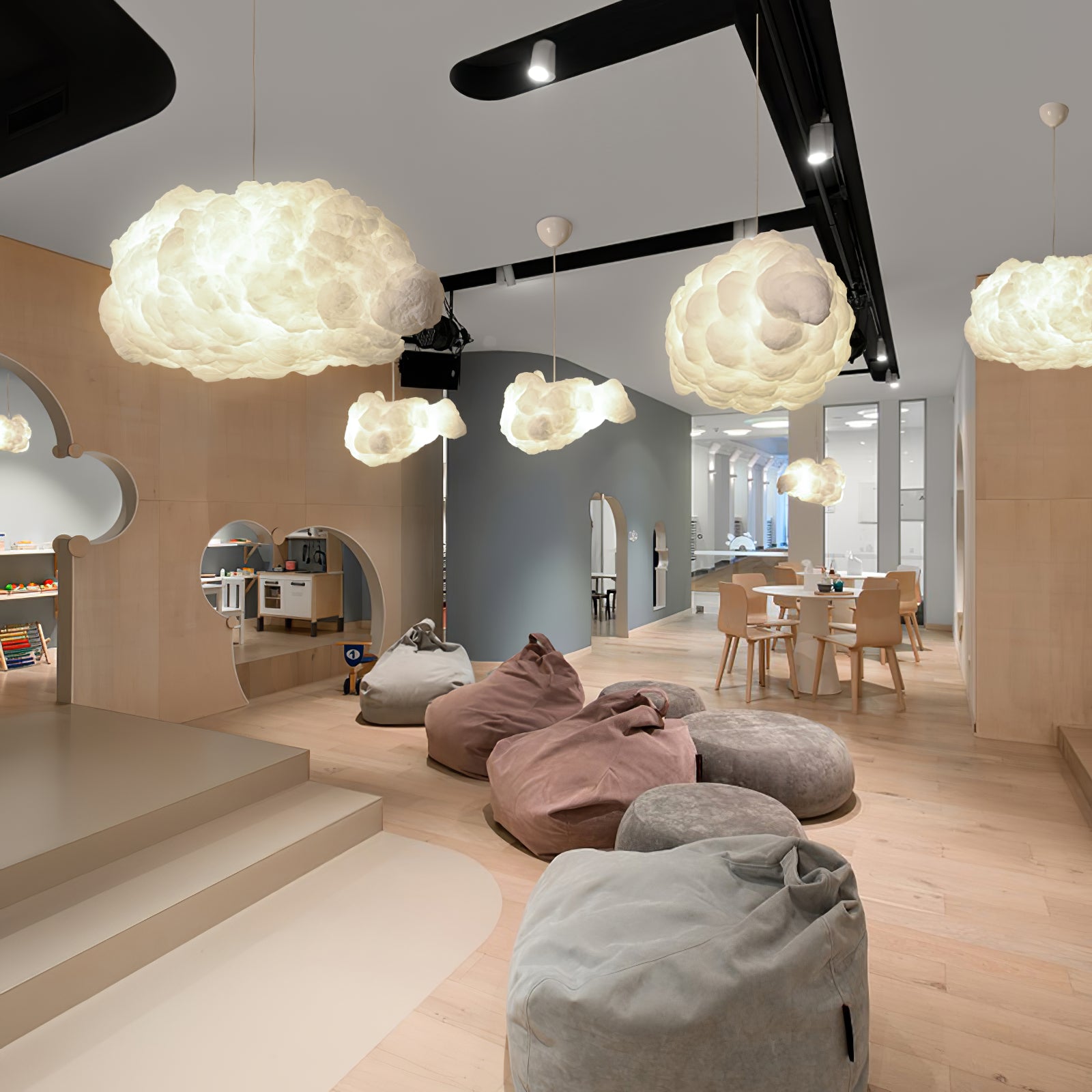 Modern Cloudy Pendant Light - Elegant Glass Ceiling Lamp for Living Room, Bedroom & Kitchen Decor - Perfect for Dining Areas, Entryways & Home Office Lighting