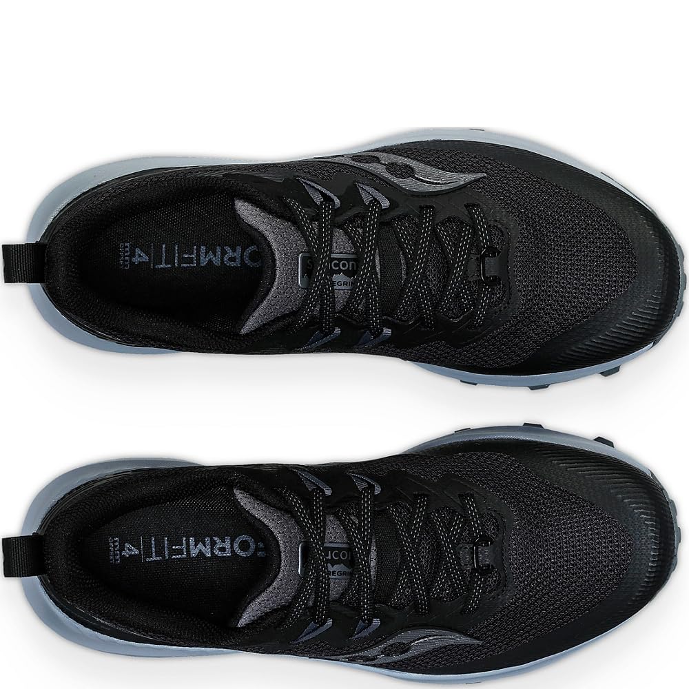 Saucony Peregrine 14 Women's Trail Running Shoes - Black/Carbon Grey - Size 44 EU - Lightweight & Durable for Hiking, Outdoor Adventures & Daily Jogging