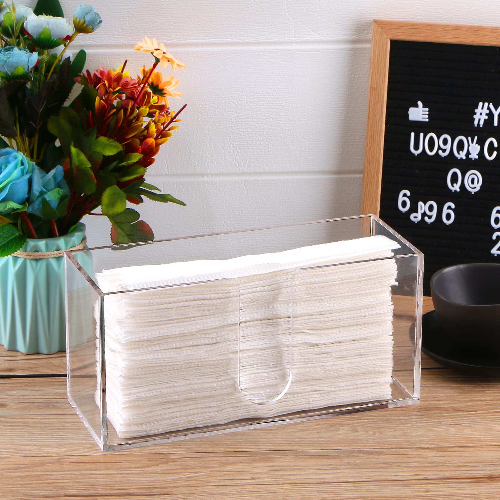 Clear Acrylic Countertop Paper Towel Dispenser - Folded Z-Fold C-Fold Multifold Napkin Holder for Bathroom Toilet Kitchen - Perfect for Home Office Restaurant Use