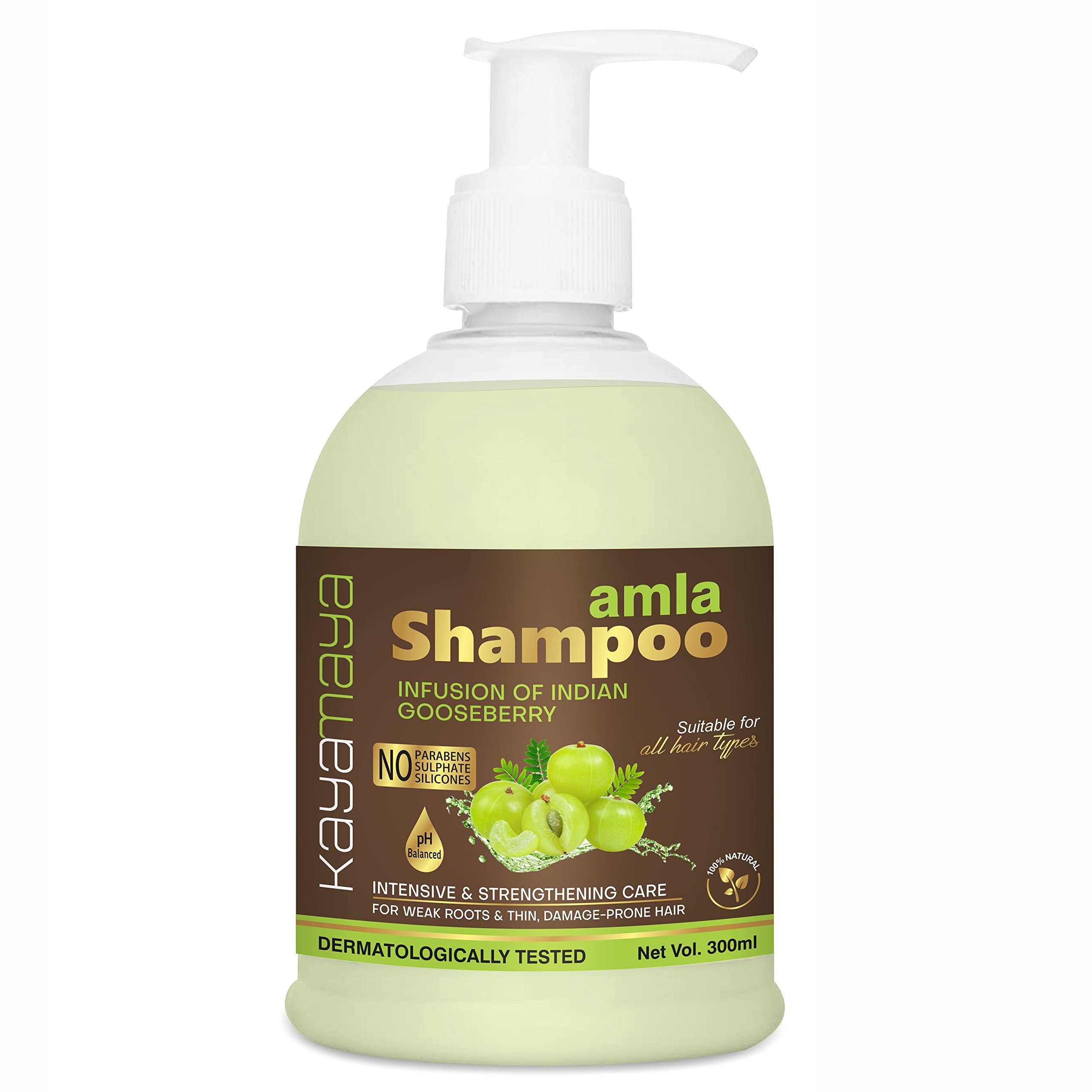 Kayamaya Amla Shampoo for Hair Growth & Root Strengthening - 300ml | Natural Ayurvedic Hair Care for Thicker, Healthier Hair | Perfect for Daily Use & Damaged Hair Repair