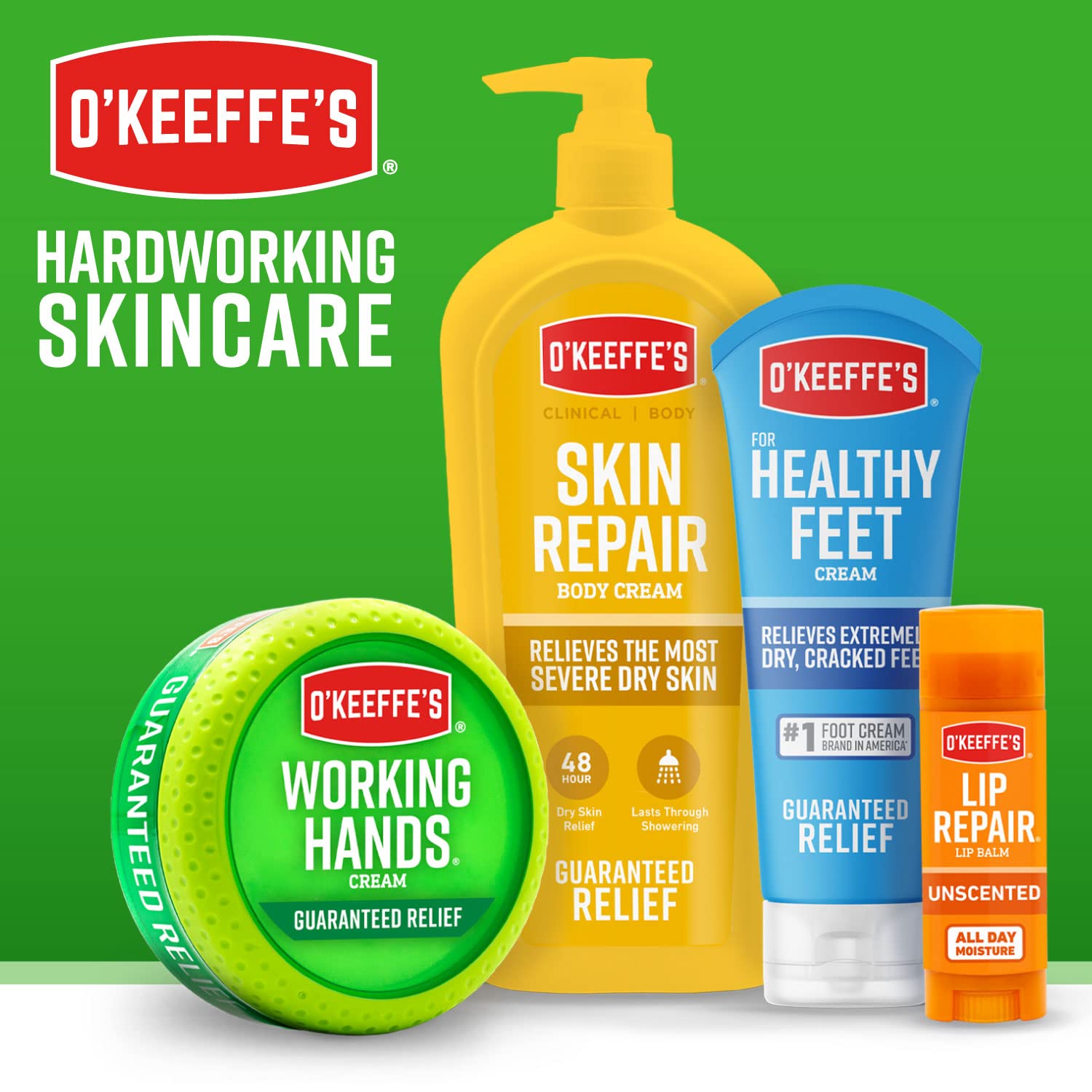 O'Keeffe's Working Hands Night Treatment Hand Cream & Healthy Feet Foot Cream - 7 oz - Intense Moisturizer for Dry, Cracked Skin - Perfect for Overnight Repair and Daily Use at Work or Home