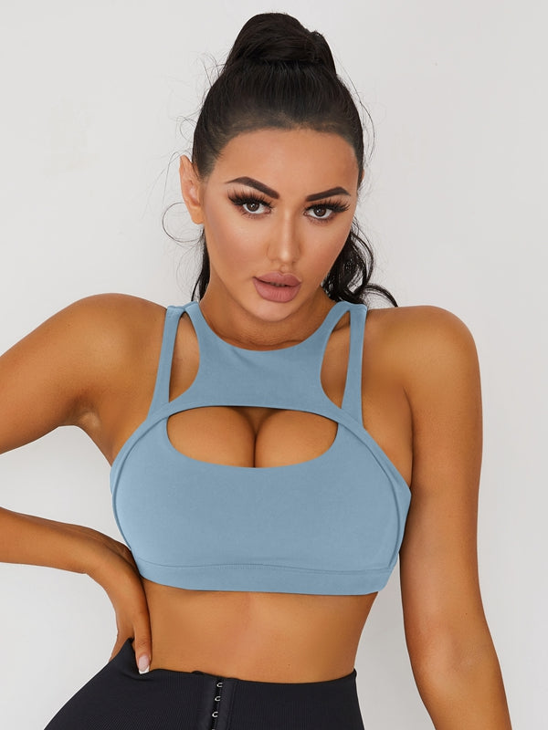 ZASUWA Women's Sexy Cutout Sports Bra - High Support Workout Top for Yoga, Gym & Running