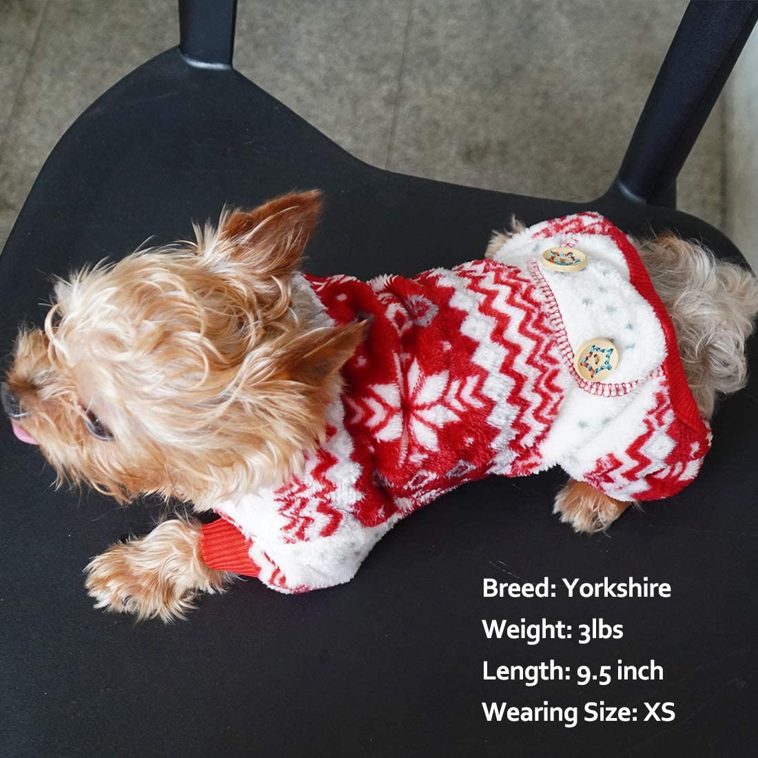 KYEESE Christmas Dog Pajamas - Snowflake Dog Sweater & Holiday Onesie for Small Dogs | Cozy Winter Dog Pjs, Jumpsuit & Christmas Outfit for Festive Family Photos & Indoor Comfort