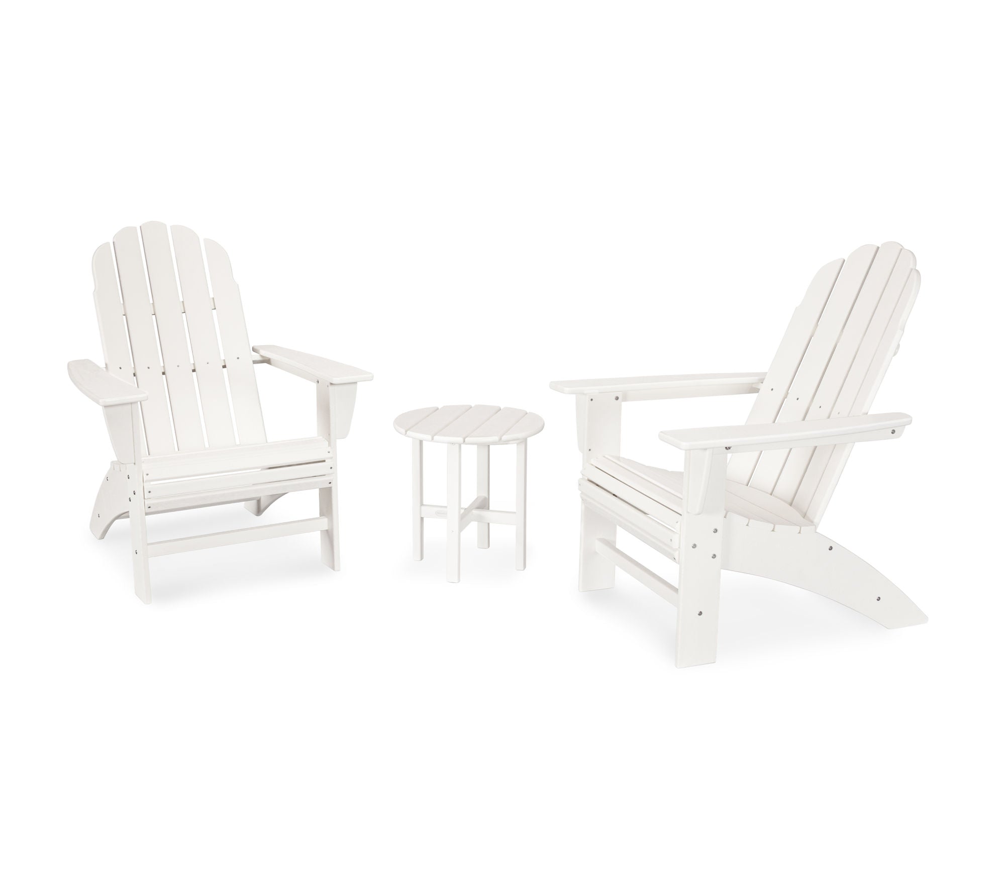 POLYWOOD Vineyard 3-Piece Curveback Adirondack Chair Set - Outdoor Patio Furniture for Garden, Poolside & Backyard Relaxation