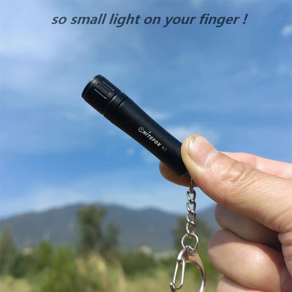 Bright Keychain Flashlight K1 - 150 Lumens Ultra Bright Mini Flashlight, Waterproof Camping Lantern & EDC Torch for Reading, Dog Walking, Hiking, Emergency Use - Compact Portable Light for Outdoor Adventures (Black)