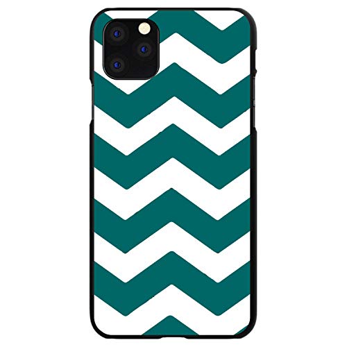 Teal White Chevron Stripes On Black Case