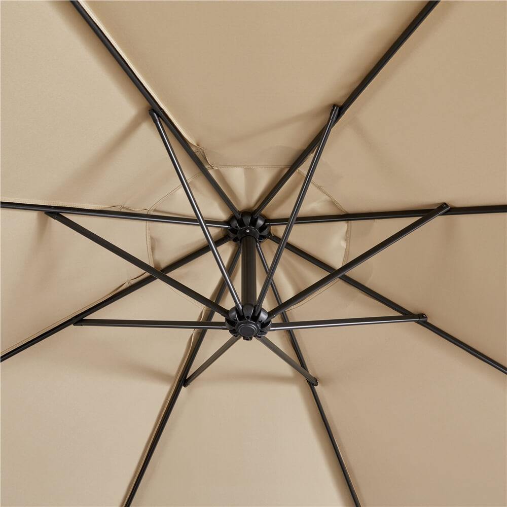 Yaheetech 9 Ft Patio Offset Umbrella - Outdoor Cantilever Sun Shade with 360° Rotation, Waterproof & UV Protection for Garden, Poolside, Deck, and Backyard Relaxation