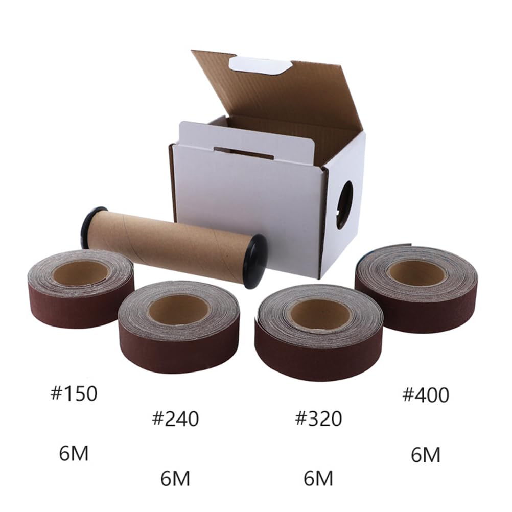 iplusmile Emery Cloth Roll - 4 Grits Abrasive Sandpaper Rolls for Woodworking, Automotive, Metal & Furniture Polishing - Perfect for DIY Projects, Home Repair & Professional Grinding Tasks