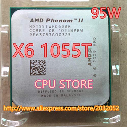 AMD Phenom II X6 1055T Six-Core Processor 2.8GHz 6MB Cache 95W AM3 Socket Desktop CPU - Perfect for Gaming, Video Editing & Multitasking