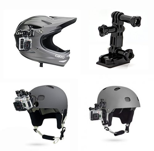 Universal Helmet Mount Kit for Smartphone - Adjustable Phone Holder & GoPro Adapter with Wrench | Compatible with All Phones | Perfect for Motorcycle, Cycling, Skiing & Action Sports Recording