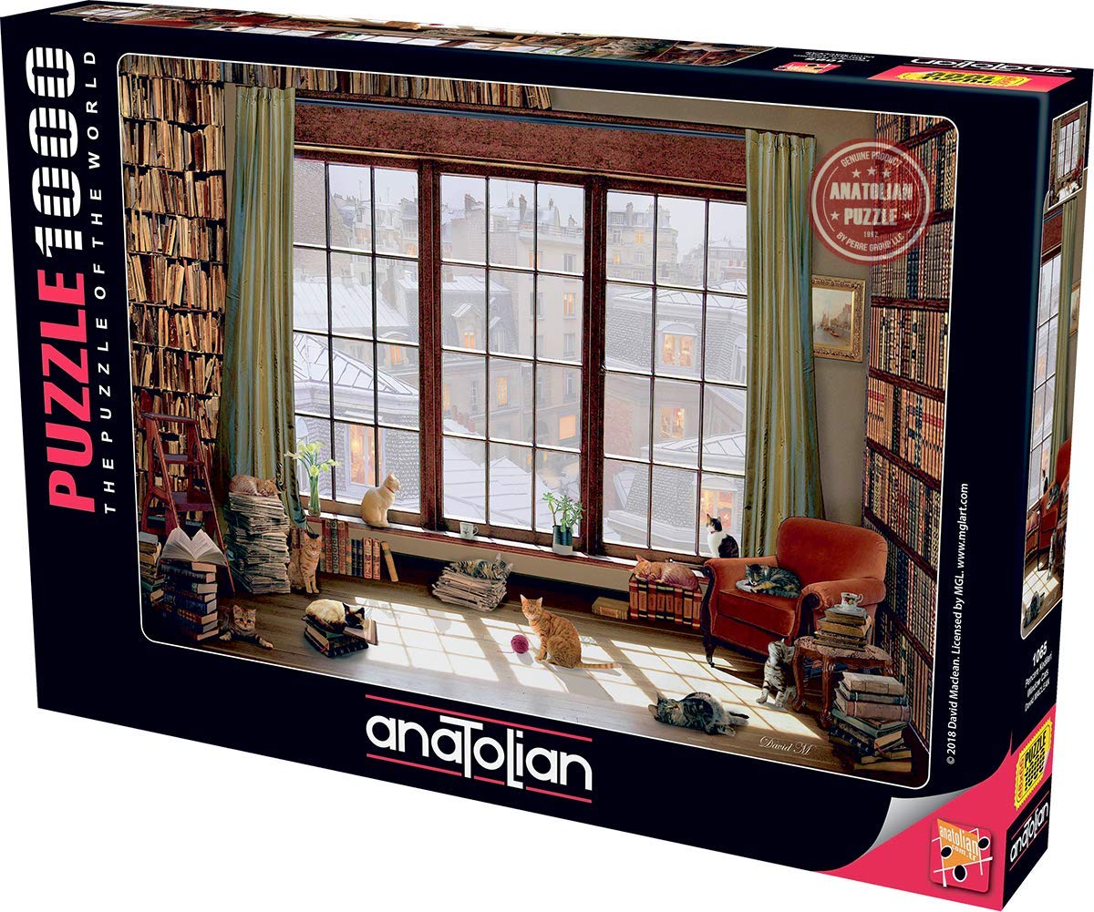 Anatolian Puzzle - Window Cats, 1000 Piece Jigsaw Puzzle for Adults, Challenging Cat-Themed Puzzle Game #1065 | Perfect for Family Game Night & Home Decor