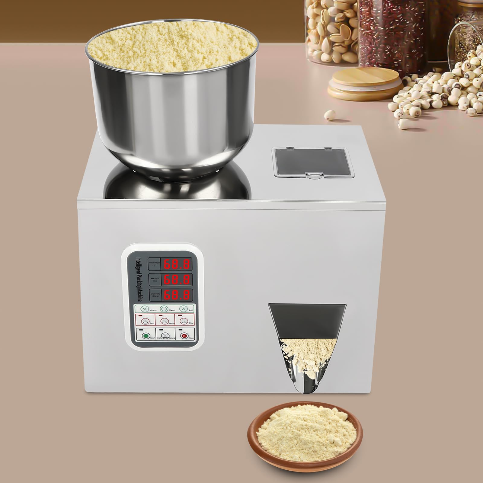 Automatic Powder Filling Machine 1-100g | Precision Powder & Granule Dispenser for Bottles & Bags | Perfect for Beans, Seeds, Grains, Tea & Granular Products | Ideal for Home, Commercial & Industrial Packaging
