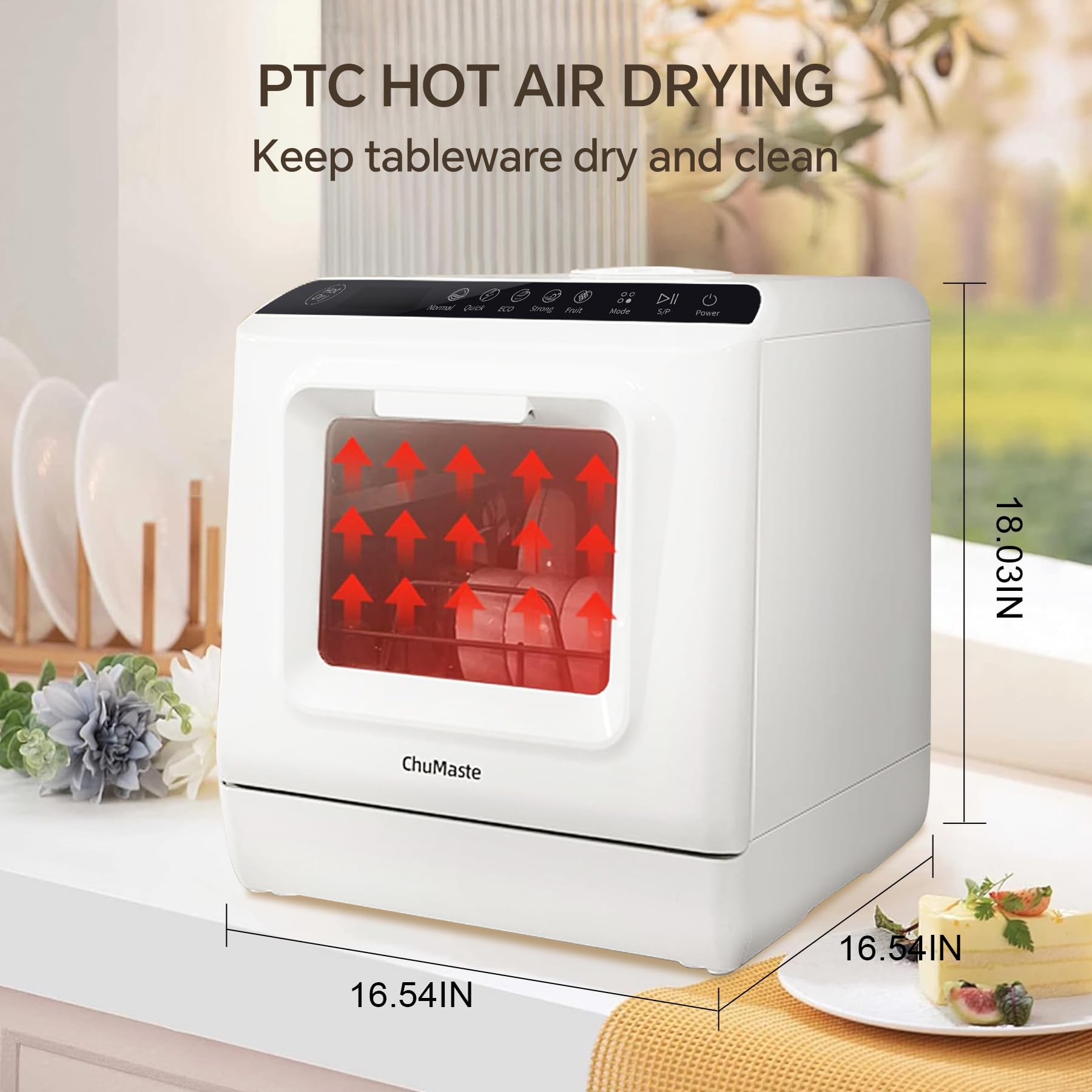 Mini Countertop Dishwasher with Built-in Water Tank - 6 Wash Programs & Dual Water Supply Modes | Portable Dishwasher for Apartments, RVs, Dorms & Small Kitchens | Perfect for Studio Living, Camping & Compact Spaces