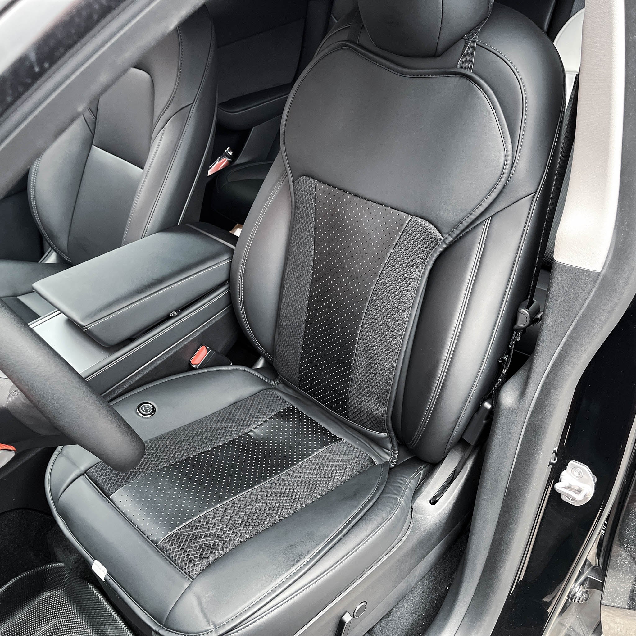 Premium Breathable Mesh Seat Covers for Tesla Model 3 & Model Y (2017-2023) - Cooling Car Seat Protectors for Hot Weather - Front & Rear Seat Compatible - Perfect for Summer Road Trips & Daily Commutes