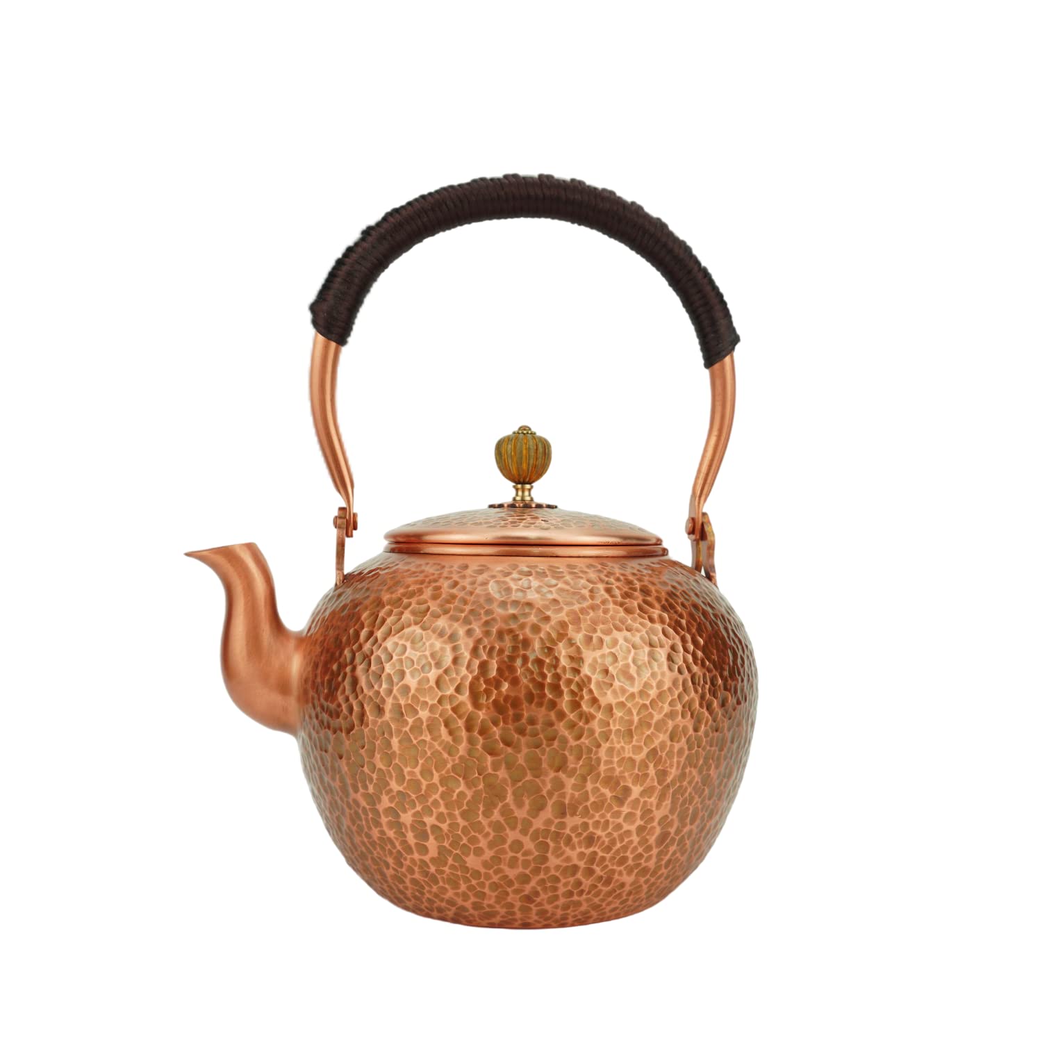 Handmade Solid Copper Tea Kettle - 1400ml Hammered Stovetop Teapot for Gas & Induction - Pure Copper Teapot with Ergonomic Handle & Spout - Perfect for Loose Leaf Tea, Herbal Infusions & Home Brewing - Ideal Gift for Tea Lovers & Kitchen Decor