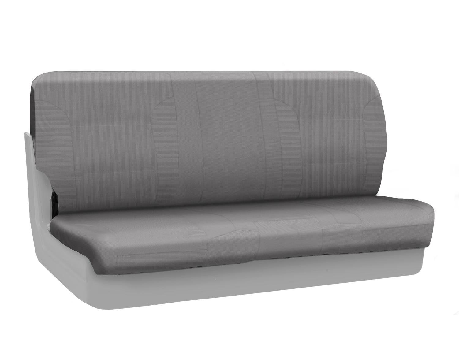 Coverking Custom Fit Front Solid Bench Seat Cover for Toyota Pickup Trucks - Durable Polycotton Drill Fabric in Light Gray | Perfect for Work, Camping & Daily Commute