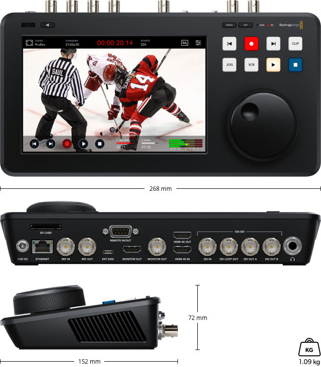 HyperDeck Shuttle 4K Pro - Professional 4K Video Recorder for Live Streaming & Broadcast - Perfect for Film Production, Sports Events, and Studio Recording