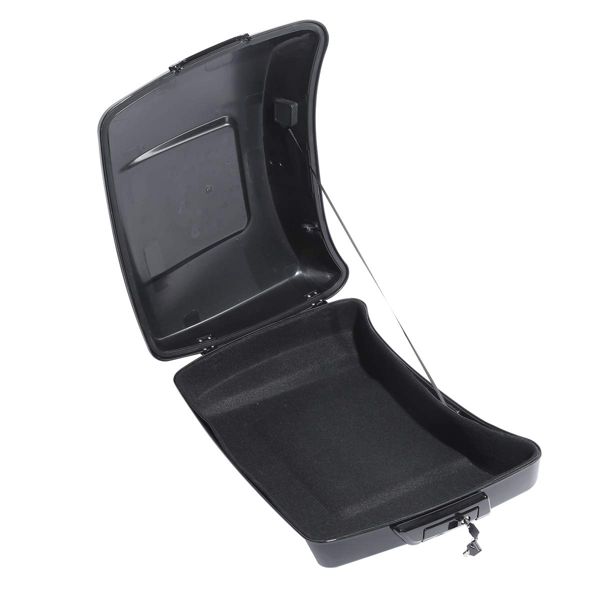 XMT-MOTO Chopped Tour Pack Luggage with Backrest Pad & Fitted Lining + Two-Up Mounting Rack for Harley Davidson Touring (Road King, Road Glide, Street Glide & Select CVO Models 2014-2023) - Perfect for Long-Distance Motorcycle Trips & Comfortable Riding