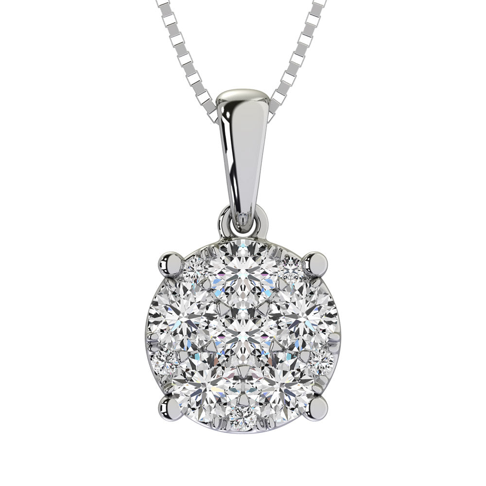 1/2 Carat Diamond Flower Pendant Necklace - Elegant Floral Jewelry for Women - Perfect for Weddings, Anniversaries & Gifts