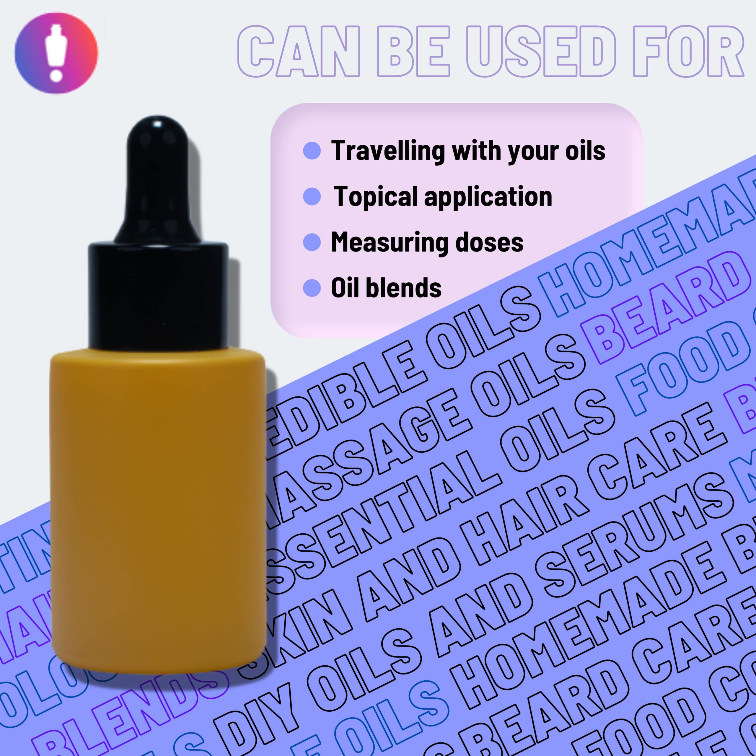 30ml Matte Yellow Glass Bottle with Dropper & Black Cap - 3 Pack for Essential Oils, Carrier Oils, Serum & Cosmetics | Perfect for DIY Beauty, Aromatherapy & Skincare Storage