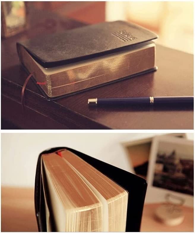 Vintage Thick Leather Notebook - Blank Diary Journal, Retro Paper Notepad, Agenda Planner, Stationery Gift for Men & Women (Brown) - Perfect for Writing, Sketching & Office Use