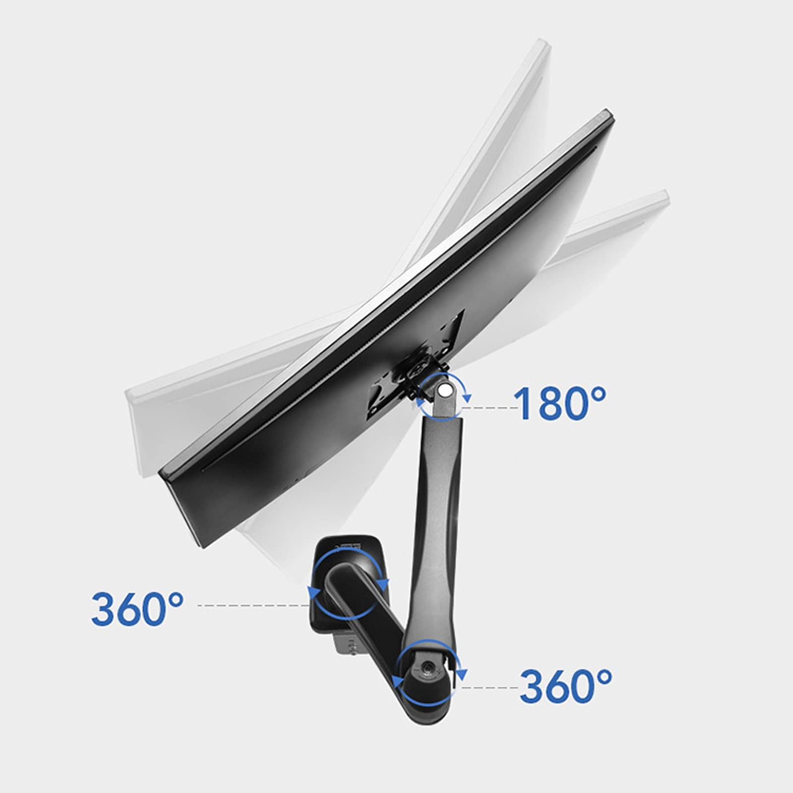 Heavy Duty Dual Monitor Arm Stand - Adjustable Gas Spring Desk Mount for 17