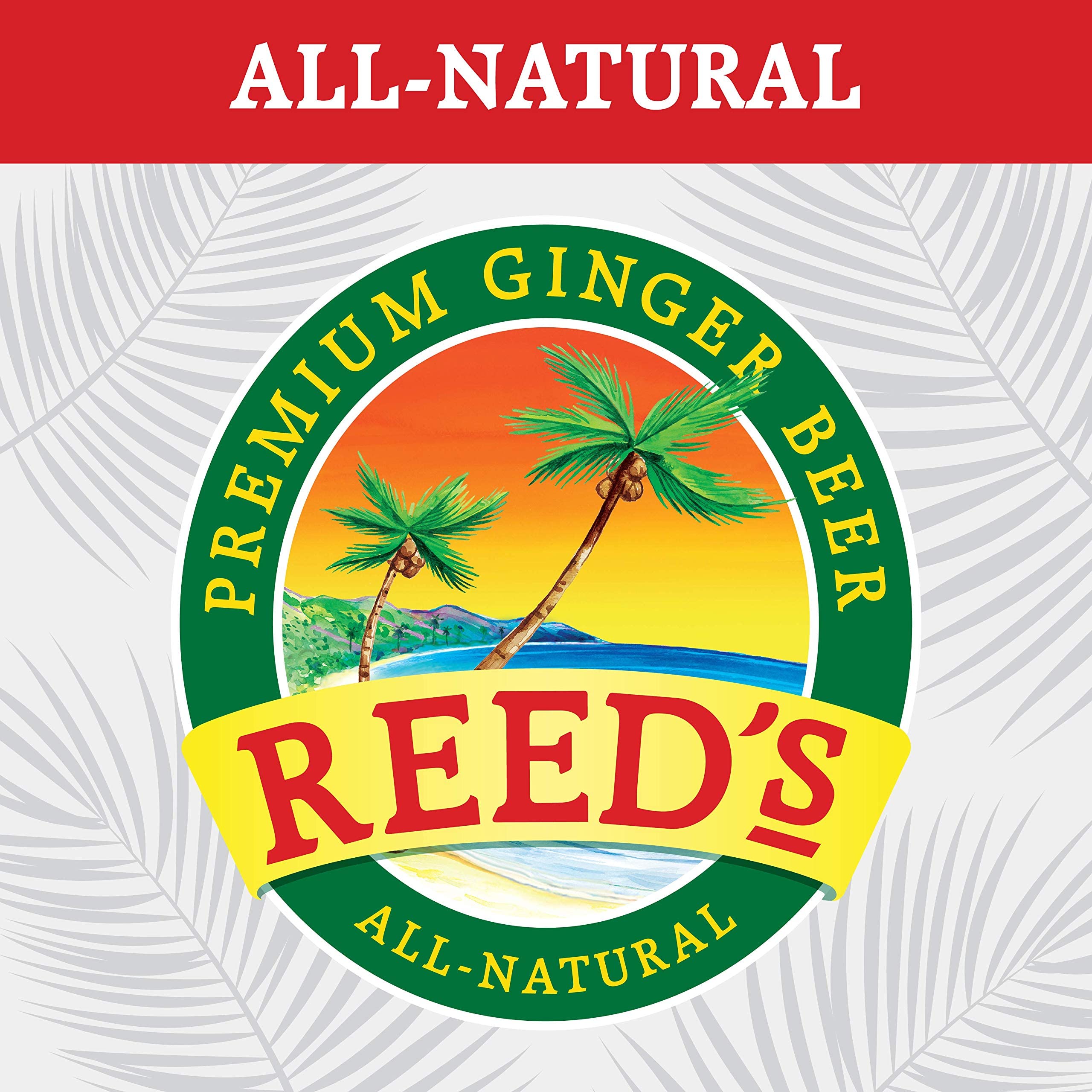 Reed's Zero Sugar Extra Ginger Beer - 24 Pack of 12oz Cans | All-Natural Craft Ginger Soda with Fresh Ginger Root | Perfect for Mocktails, Cocktails & Healthy Refreshment
