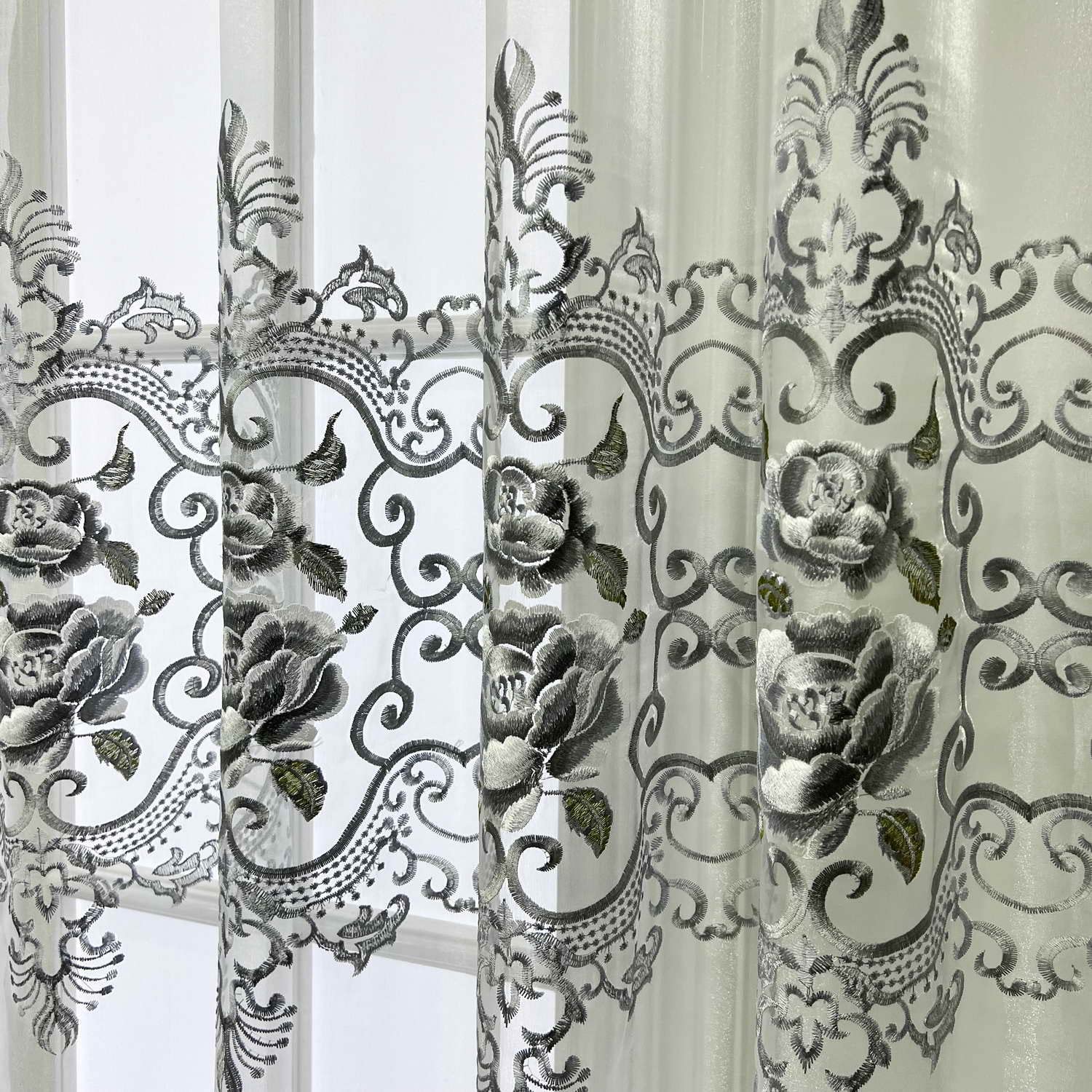 1 Panel Luxury Sheer Curtain for Windows - 75x96 Inches, Pole Top Custom Design, Perfect for Living Room & Bedroom