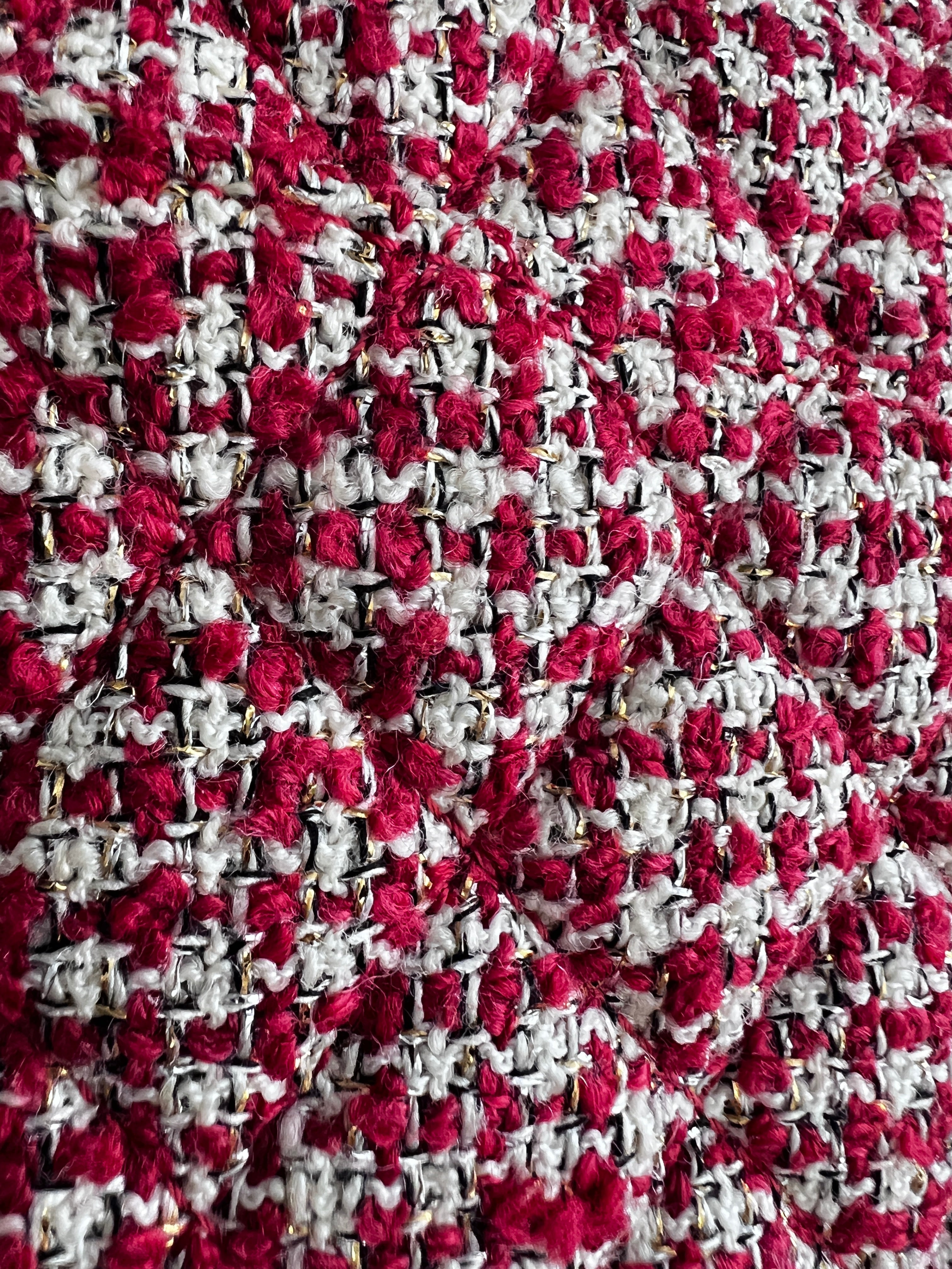 Chanel Red Velvet Chain Double Flap Tweed Bag - Luxury Designer Handbag for Women, Perfect for Parties, Weddings & Special Occasions