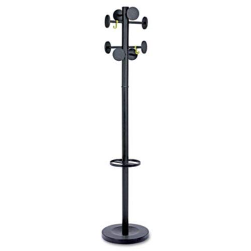Alba Stan3 Steel Coat Rack with 8 Knobs - Heavy Duty Black Powder Coated Wall Mounted Hanger for Jackets, Hats & Bags - Perfect for Entryway, Mudroom, Bedroom & Office Organization