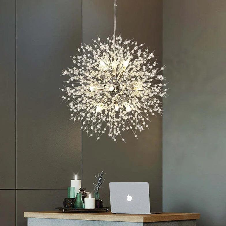 Modern LED Pendant Light in Firework Design - Elegant Ceiling Lighting Fixture for Living Room, Dining Room, and Bedroom Decor