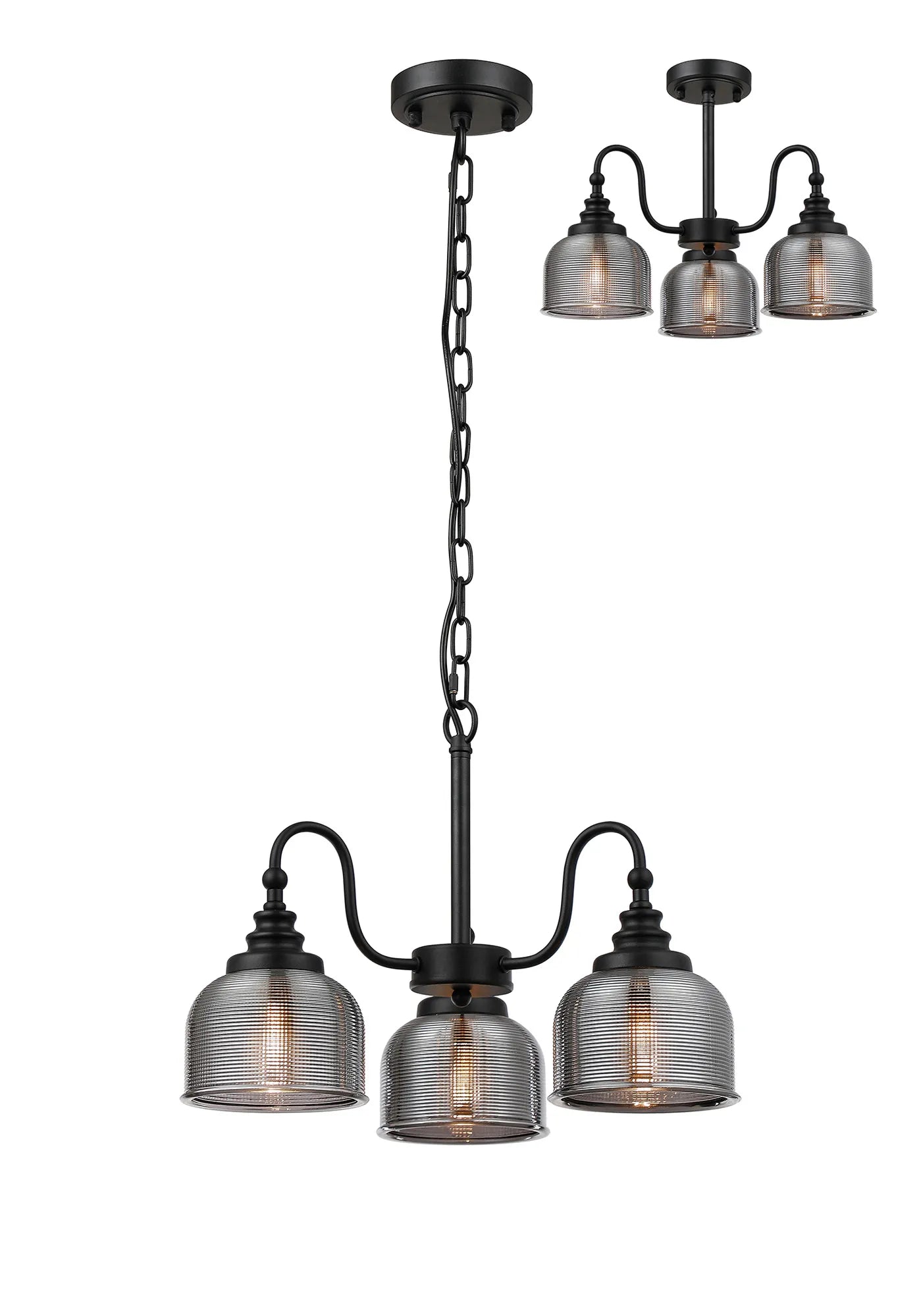 Cleron 3/5/8Lt Semi Flush Mount Pendant Light Fixture - Modern Ceiling Lighting in Multiple Colors for Living Room, Bedroom & Dining Room