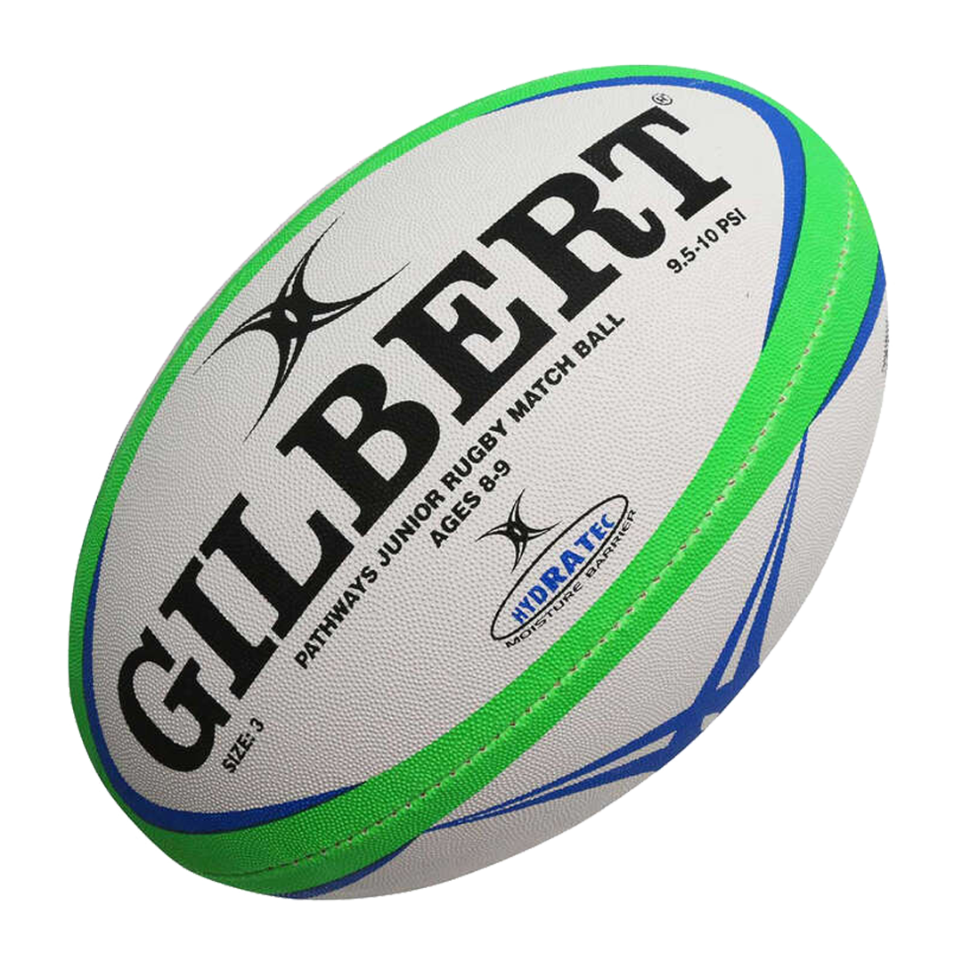 Gilbert Pathway Junior Match Rugby Ball - Official Size 4 Rugby Ball for Kids & Youth - Perfect for Training, Matches, and Backyard Play