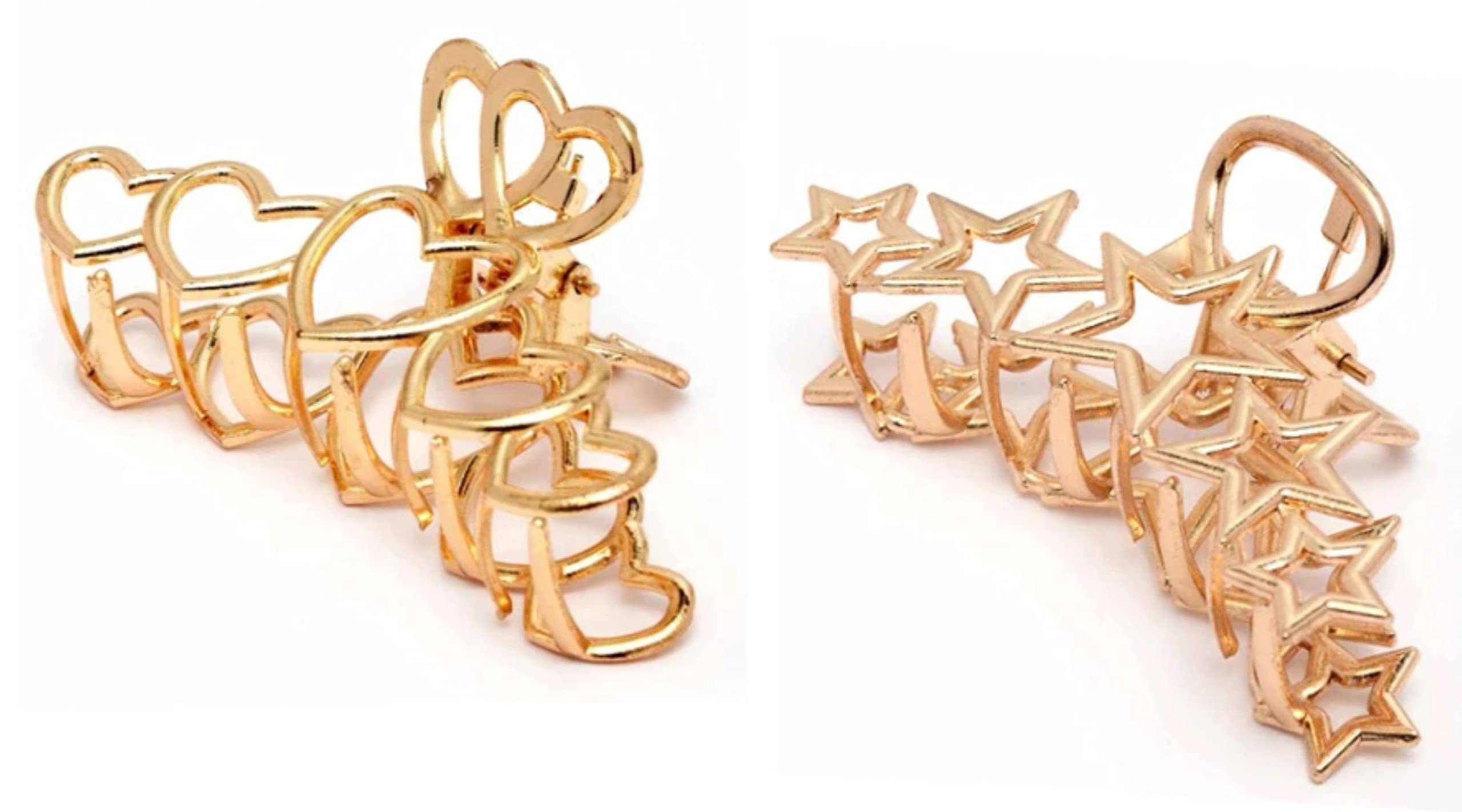 Large Metal Hair Claw Clips for Women - Strong Jaw Clamp Hair Barrettes for Thick Hair, Half Up Bun Hair Accessories (2-Pack) - Perfect for Daily Styling, Work & Special Occasions