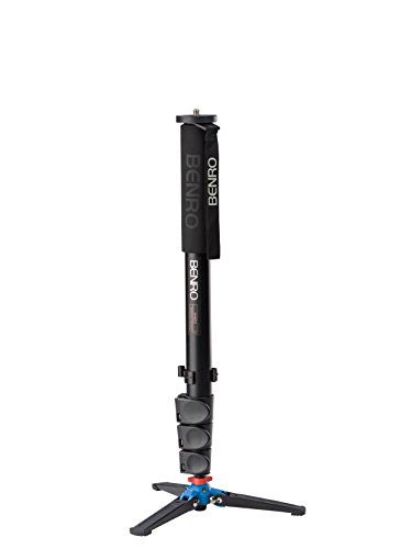 Benro A48FD Professional Monopod with 3-Leg Locking Base & 4-Section Aluminum Alloy Legs - Flip Lock Mechanism for DSLR Cameras - Perfect for Travel, Sports Photography and Outdoor Shooting (Black)