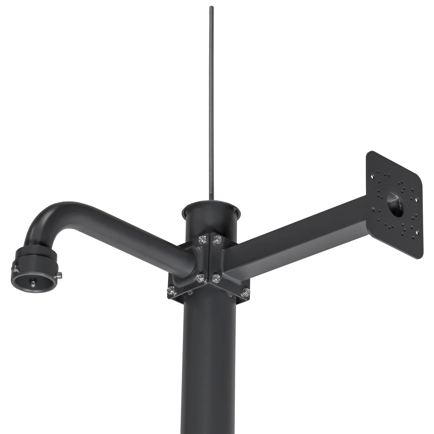 3.5m Dark Gray Camera Mast, Galvanized Steel Lightning Rod - Perfect for Outdoor Security Cameras, Surveillance Systems & Weather Monitoring