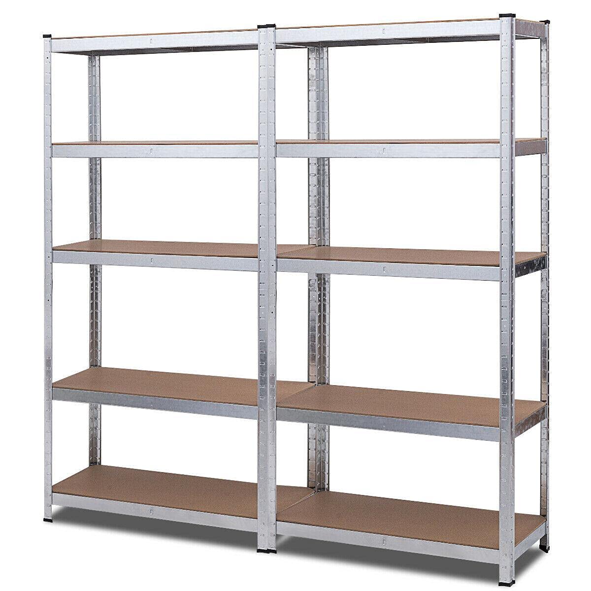 2PCS 72-Inch 5-Tier Adjustable Storage Shelves for Garage, Closet & Shoe Organization - Heavy Duty Metal Wire Shelving Unit for Home, Office & Warehouse Storage Solutions