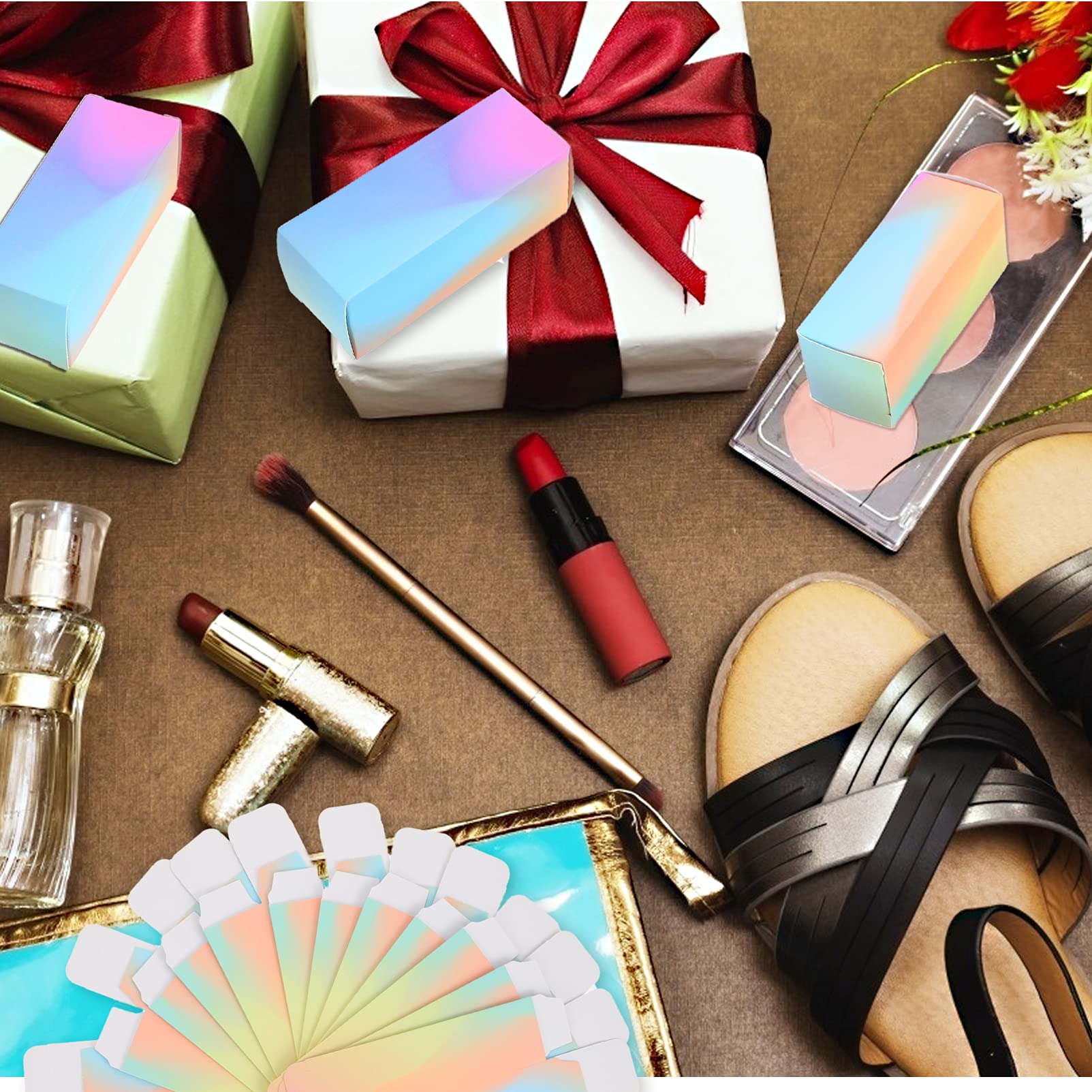 100pcs Lipstick Packaging Boxes - Elegant Lip Gloss Storage Containers with Wrapping Paper for Cuticle Oil Pens & Lipsticks | Perfect for Salon, Retail Display & Makeup Organizer