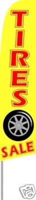 High-Quality Tires Sale Feather Banner Flag Kit - Complete Advertising Set for Car Dealerships & Auto Shops | Perfect for Outdoor Promotions, Grand Openings & Seasonal Sales