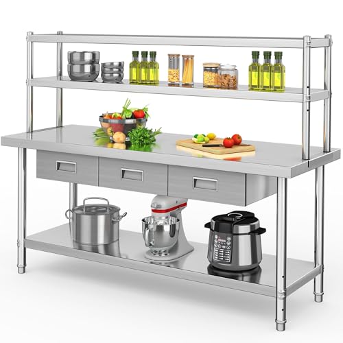 2 Tiers W/3 Drawers & Overshleves