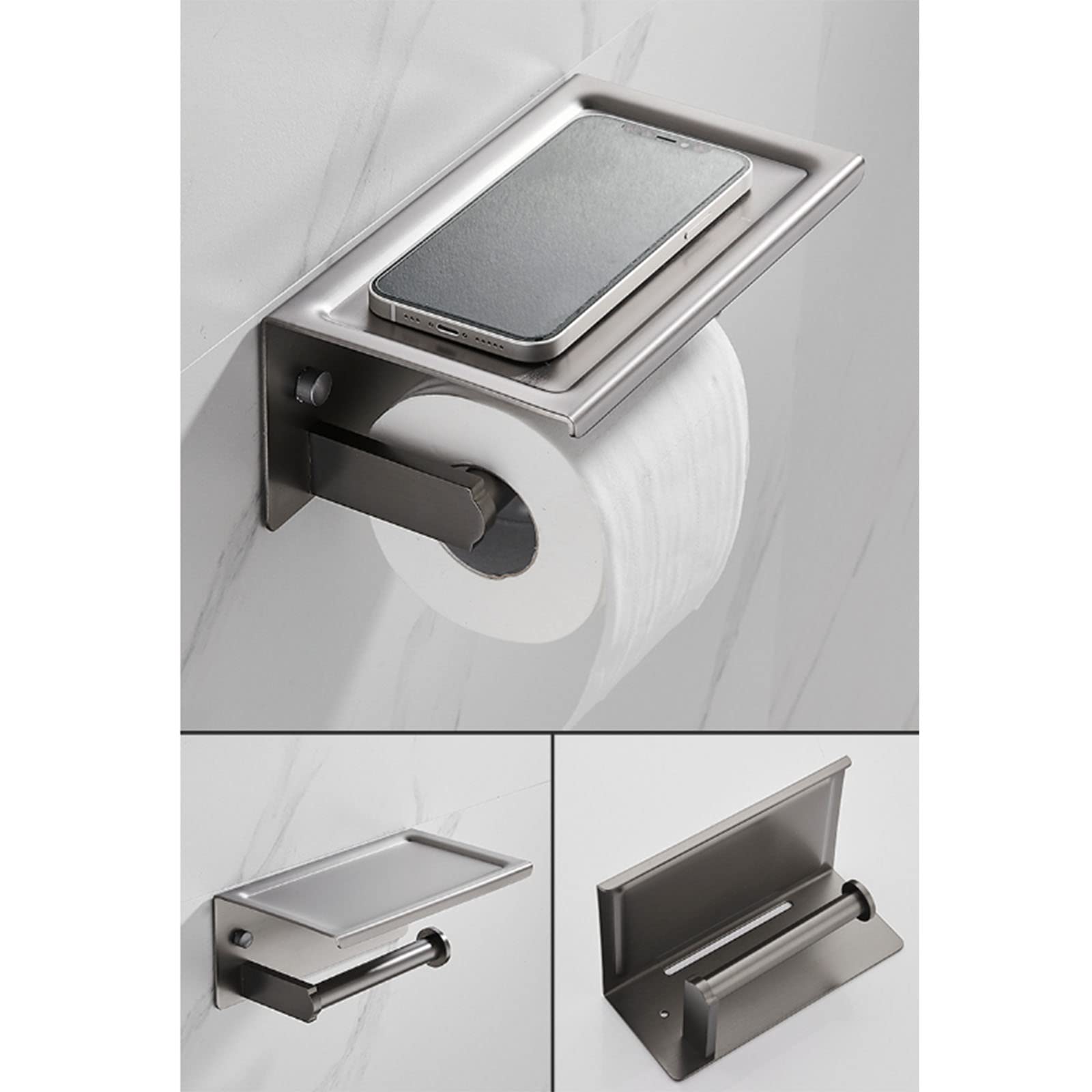 5-Piece Bathroom Towel Rack Set - Wall Mounted Towel Holder, Double Towel Bars, Toilet Paper Holder, 2-Tier Shelf & Coat Hooks - Durable Stainless Steel Bathroom Accessories for Home, Hotel & Spa Decor