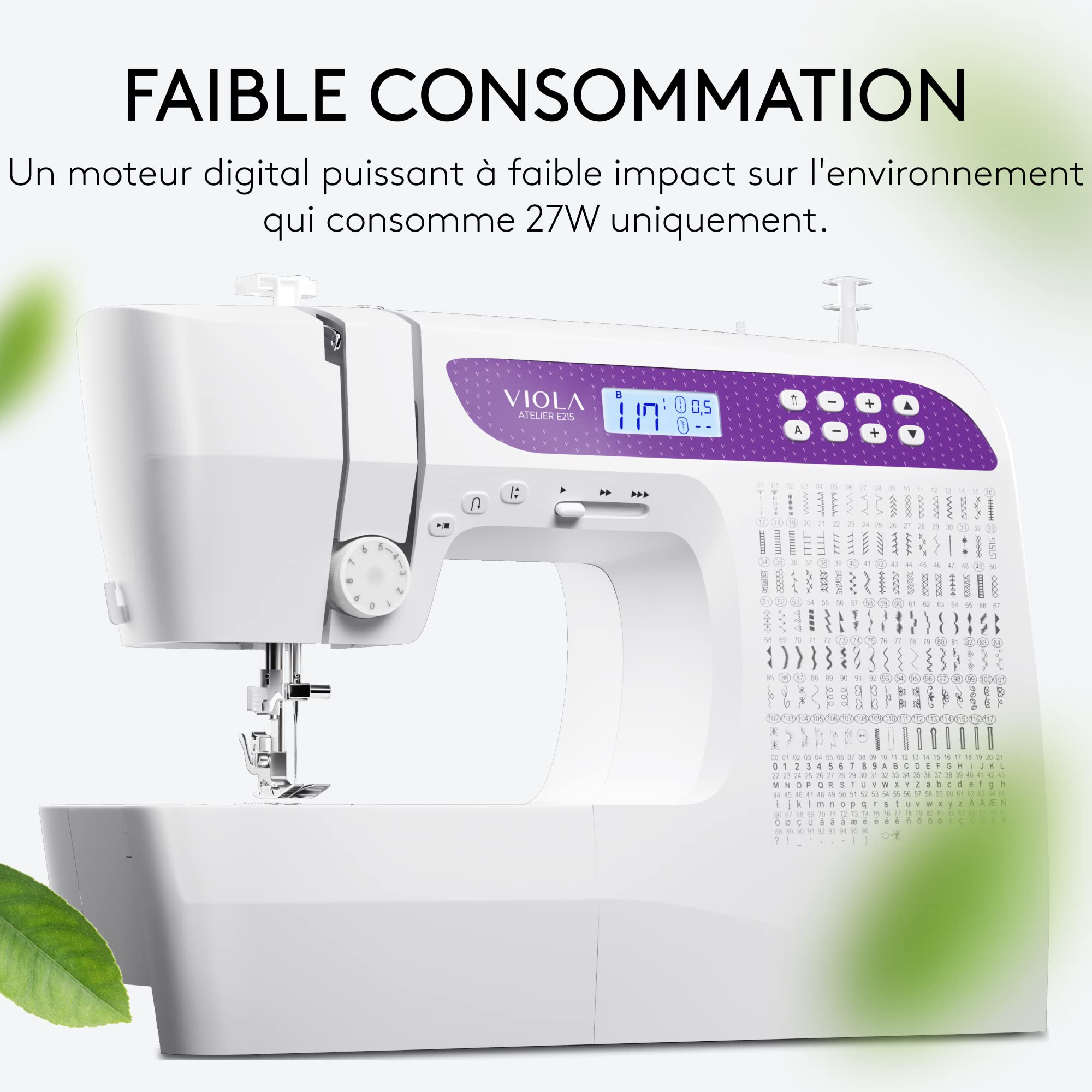 VIOLA Atelier E215 Sewing Machine - Heavy Duty, Computerized, 215 Built-in Stitches for Quilting, Dressmaking & DIY Projects | Perfect for Home Use, Fashion Design & Crafting