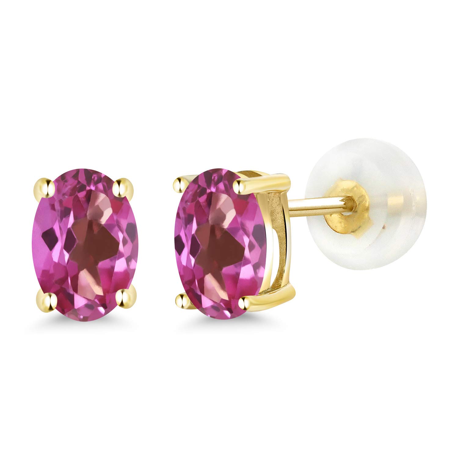 14K Gold Oval Birthstone Stud Earrings for Women & Men | 6x4mm Gemstone Jewelry | Perfect Gift for Mom, Wife, Her | Elegant Fine Jewelry for Everyday Wear & Special Occasions