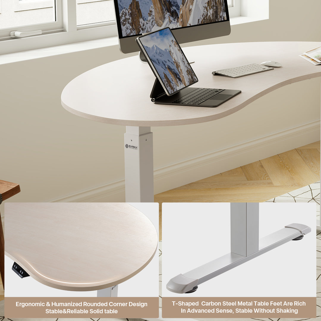 Ergonomic Cashew-Shaped Standing Desk - 70